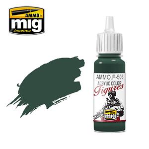 AMMO OF MIG: colore acrilico 17ml SERIE FIGURINI; MEDIUM RUSSIAN GREEN FS-34092