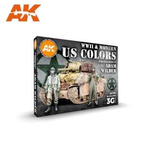 AK INTERACTIVE: SET acrylic paint 3rd Generation 17mL - Adam Wilder Signature Set. Special WWII and Modern Us Colors Paint Set.