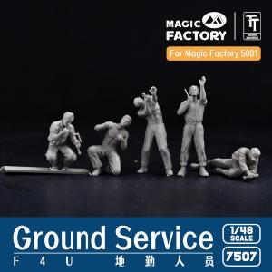 MAGIC FACTORY: 1/48; Ground Service Crew Set (3D printed, 5 figure)