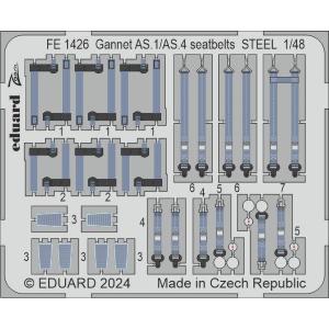 EDUARD: 1/48 ; Gannet AS.1/AS.4 seatbelts STEEL- set di fotoincisioni per kit AIRFIX 11007