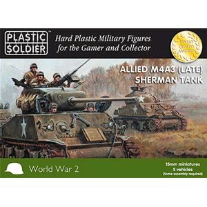 PLASTIC SOLDIER CO: 15mm Easy Assembly Sherman M4A3 (Late) Tank