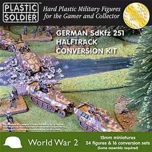 PLASTIC SOLDIER CO: 15mm SdKfz 251/D Conversion Kit - 24 crew figures and parts to build 16 halftrack variants