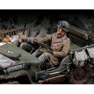 Royal Model: 1/35; autista di Jeep a riposo con fucile, fanteria americana WWII