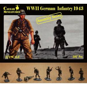 CAESAR MINIATURES: 1/72;  fanteria tedesca 1943 (serie ASSEMBLY)