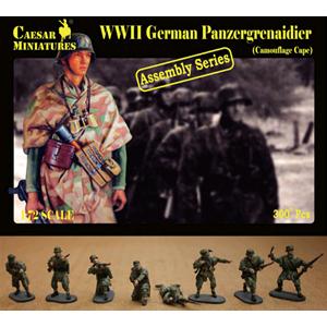 CAESAR MINIATURES: 1/72; German Panzergrenaidier (Camouflage Cape) (ASSEMBLY SERIES)