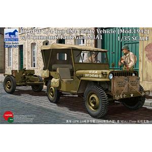 Bronco Models: 1/35; US GPW 4x4 Light Utility Truck w/37mm Anti-Tank Gun M3A1