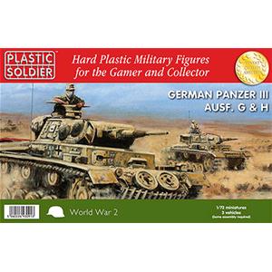 PLASTIC SOLDIER CO:  Easy Assembly Panzer III G,H - 3 vehicles in a box