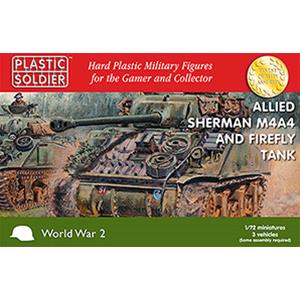 PLASTIC SOLDIER CO: 1/72 Sherman M4A4/Firefly - (3 per scatola)