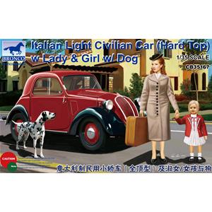 Bronco Models: 1/35; Italian Light Civilian Car (Hard Top) w/Lady & Dog