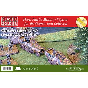 PLASTIC SOLDIER CO: 1/72 251/D Halftrack Variants kit (4 vehicles in a box)