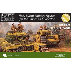 PLASTIC SOLDIER CO: 15mm WW2 British Churchill Tank - 5 models in a box.