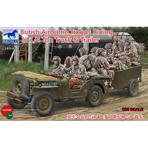 Bronco Models: 1/35; British Airborne Troops Riding In 1/4 Ton Truck & Trailer