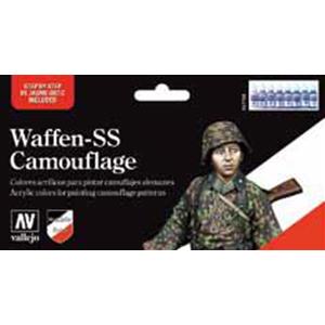 Vallejo Model Color Figure / 8 colors set Waffen SS Camouflage by Jaume Ortiz 17 ml