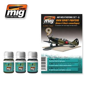 AMMO OF MIG: AIRPLANE WEATHERING SETS: IIWW SOVIET AIRPLANES (Green & Black camouflages)