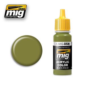 AMMO OF MIG: colore acrilico 17ml; LIGHT GREEN KHAKI