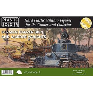 PLASTIC SOLDIER CO: 15mm Pz 38T and Marder variants (5 vehicles)