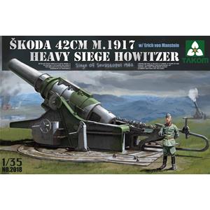 TAKOM MODEL: 1/35; Skoda 42cm M.1917 Heavy Siege Howitzer with Erich von Manstein