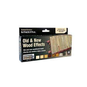 Vallejo Model Air Effects / 8 colors set Old And New Wood Effects  by Scratchmod 17 ml