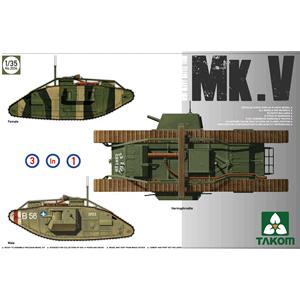 TAKOM MODEL: 1/35; WWI Heavy Battle  Tank  MarkV 3 in 1