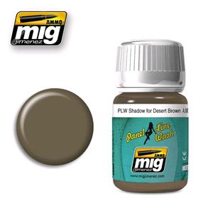 AMMO OF MIG: Panel Line Wash SHADOW FOR DESERT BROWN