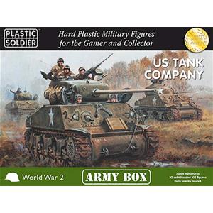 PLASTIC SOLDIER CO: 15mm US Tank Company Army 1944 (20 vehicles and 107 miniatures)