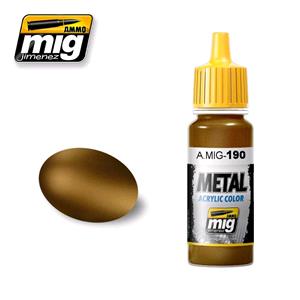 AMMO OF MIG: METAL ACRYLICS - acrylic paint 17ml - OLD BRASS