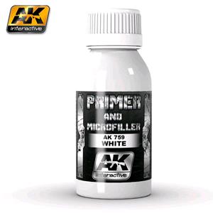 AK INTERACTIVE: WHITE PRIMER AND MICROFILLER - 100 ml