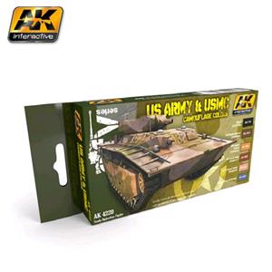 AK INTERACTIVE: set di colori US ARMY & USMC CAMOUFLAGE