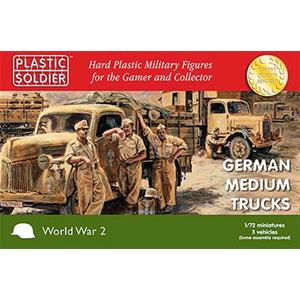 PLASTIC SOLDIER CO: 1/72 German medium trucks - (3 per scatola)