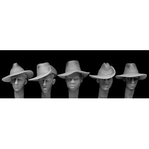 Hornet: 1/35; 5 heads with slouch hats (as used by both the British 14th Army in WW2 and Australians)