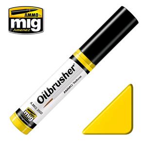 AMMO OF MIG: OILBRUSHER, AMMO YELLOW - Oil paint with fine brush applicator