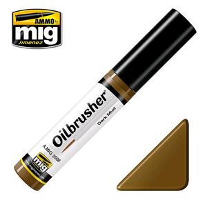 AMMO OF MIG: OILBRUSHER, DARK MUD - Oil paint with fine brush applicator