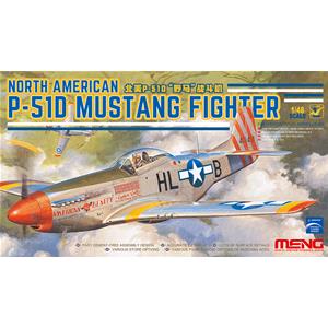 MENG MODEL: 1/48 NORTH AMERICAN P-51D MUSTANG FIGHTER (kit assemblabile anche senza colla)