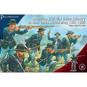 Perry Miniatures: 28mm; American Civil War Union Infantry skirmishing 1861-65 ( box of 38 figures)
