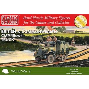 PLASTIC SOLDIER CO: 1/72 British and Commonwealth CMP 15 cwt Truck (3 per scatola)