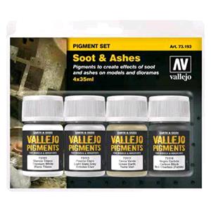 Vallejo Pigments 4 pigments set Soot & Ashes 35 ml