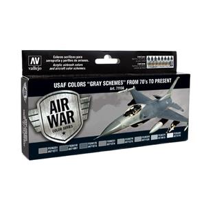 Vallejo MODEL AIR Color: set 8 colori acrilici da 17 ml - USAF Colors "Gray Schemes" from 70's to present