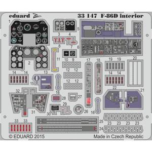 EDUARD: 1/32; F-86D interior S.A. (per kit KITTY HAWK) - set fotoincisioni