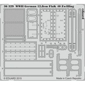 EDUARD: 1/35; WWII German 12.8cm FlaK 40 Zwilling (for kit TAKOM) - photoetched set