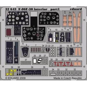 EDUARD: 1/32; F-86F-30 interior S.A. (for kit KINETIC) - photoetched set