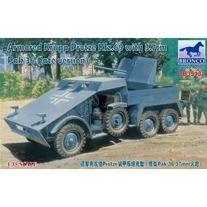 Bronco Models: 1/35; Armored Krupp Protze Kfz.69 with 3.7cm Pak 36 (late version)
