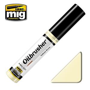 AMMO OF MIG: OILBRUSHER colore GIALLO OSSO (colore ad olio pre-diluito con pennello applicatore nel tappo)