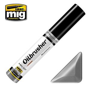 AMMO OF MIG: OILBRUSHER, ALUMINIUM - Oil paint with fine brush applicator