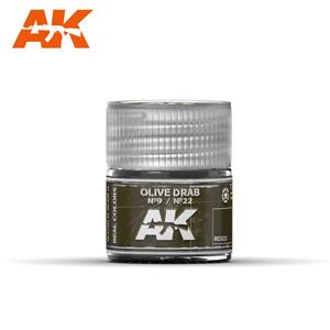 AK INTERACTIVE: Olive Drab Nº9/Nº22 10ml acrylic lacquer REAL COLOR