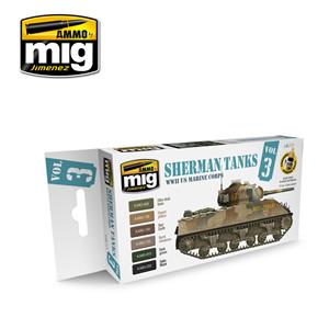 AMMO OF MIG: set di 6 colori acrilici da 17ml per carri Sherman US MARINE CORPS WWII 