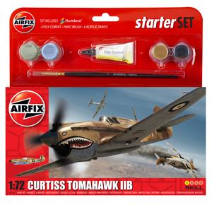 AIRFIX: 1/72; Small Starter Set - Curtiss Tomahawk IIB Starter Set