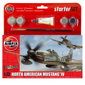 AIRFIX: 1/72; Small Starter Set - North American Mustang IV Starter Set