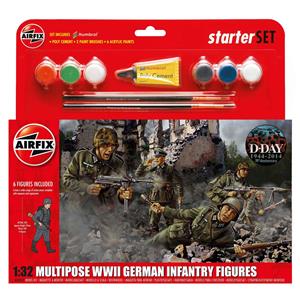 AIRFIX: 1/32; WWII German Infantry Multipose Starter Set