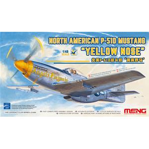 MENG MODEL: 1/48; North American P-51D Mustang Yellow Nose (kit assemblabile anche senza colla)