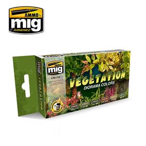 AMMO OF MIG: set di 6 colori acrilici da 17ml per Diorami con vegetazione